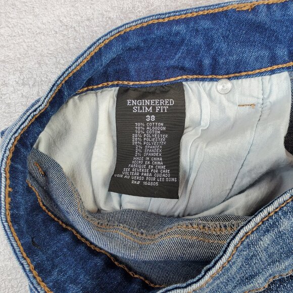 Rutherford Blue Denim Graffiti Art Jean Shorts - Picture 3 of 4